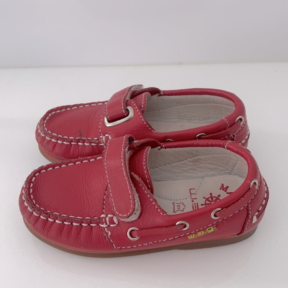 Marine W.A.G. Boys Red Moccasins Size 25 - Picture 3 of 9